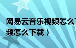 网易云音乐视频怎么下载下来（网易云音乐视频怎么下载）