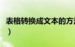 表格转换成文本的方法（表格内容转换成文本）