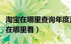 淘宝在哪里查询年度消费账单（淘宝人生账单在哪里看）