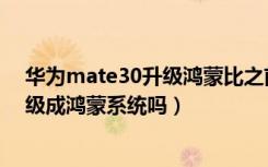 华为mate30升级鸿蒙比之前耗电了（华为mate30可以升级成鸿蒙系统吗）