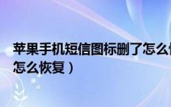 苹果手机短信图标删了怎么恢复（苹果手机短信图标不见了怎么恢复）