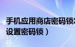 手机应用商店密码锁怎么打开（应用商店怎样设置密码锁）