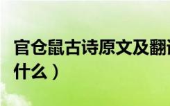 官仓鼠古诗原文及翻译（《官仓鼠》的原文是什么）