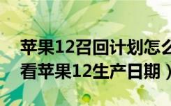 苹果12召回计划怎么查看生产日期（如何查看苹果12生产日期）