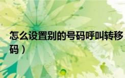 怎么设置别的号码呼叫转移（怎样设置呼叫转移到另一个号码）