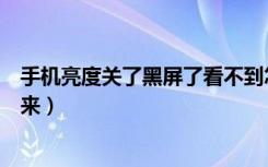 手机亮度关了黑屏了看不到怎么办（手机亮度黑屏怎么调回来）