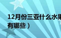 12月份三亚什么水果最好吃（三亚水果特产有哪些）