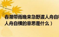 春潮带雨晚来急野渡人舟自横含义（春潮带雨晚来急野渡无人舟自横的意思是什么）