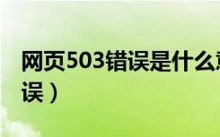 网页503错误是什么意思（网页503是什么错误）