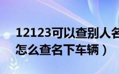 12123可以查别人名下车辆违章吗（12123怎么查名下车辆）