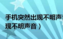 手机突然出现不明声音怎么解决（手机突然出现不明声音）