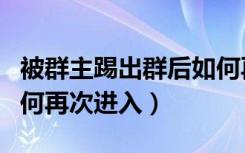 被群主踢出群后如何再次进入（被踢出群后如何再次进入）