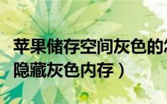 苹果储存空间灰色的怎么清理（苹果怎么清理隐藏灰色内存）