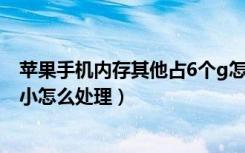 苹果手机内存其他占6个g怎么清理（苹果6手机内存越用越小怎么处理）