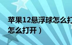 苹果12悬浮球怎么打开设置（苹果12悬浮球怎么打开）