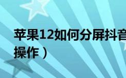 苹果12如何分屏抖音微信（苹果12怎么分屏操作）