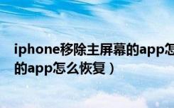 iphone移除主屏幕的app怎么还原（iphone从主屏幕移除的app怎么恢复）