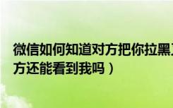 微信如何知道对方把你拉黑又删除（微信拉黑删除对方后对方还能看到我吗）