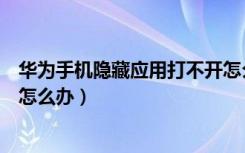 华为手机隐藏应用打不开怎么办（华为手机隐藏应用打不开怎么办）