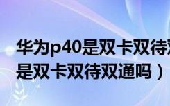 华为p40是双卡双待双通还是单通（华为p40是双卡双待双通吗）