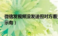 微信发视频没发送但对方看见了（微信没发视频怎么对方显示有）