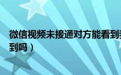 微信视频未接通对方能看到我吗（微信视频通话未接通看得到吗）