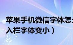 苹果手机微信字体怎么跟随系统（苹果微信输入栏字体变小）