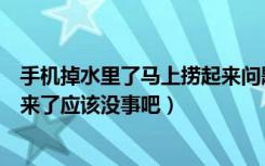 手机掉水里了马上捞起来问题大吗（手机掉进水里马上捞起来了应该没事吧）