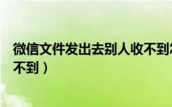 微信文件发出去别人收不到怎么办（微信文件发出去别人收不到）