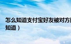 怎么知道支付宝好友被对方删了（支付宝好友被删除了怎么知道）