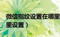 微信指纹设置在哪里设置（微信设置3天在哪里设置）