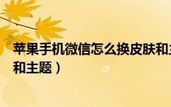 苹果手机微信怎么换皮肤和主题（苹果手机微信怎么换皮肤和主题）