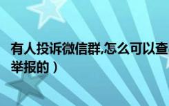 有人投诉微信群,怎么可以查出来（怎样可以查询微信群被谁举报的）