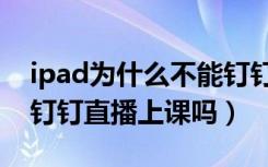 ipad为什么不能钉钉直播上课（ipad可以用钉钉直播上课吗）