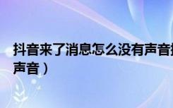 抖音来了消息怎么没有声音提示（抖音来信息怎么没有提示声音）