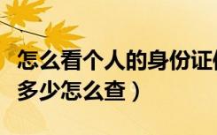 怎么看个人的身份证信息（我的身份证号码是多少怎么查）