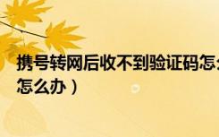 携号转网后收不到验证码怎么处理（携号转网收不到验证码怎么办）