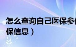 怎么查询自己医保参保信息（如何查询医保参保信息）