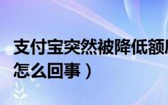 支付宝突然被降低额度（支付宝突然降低额度怎么回事）