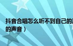 抖音合唱怎么听不到自己的声音（抖音合唱怎么听不到自己的声音）