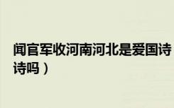 闻官军收河南河北是爱国诗（《闻官军收河南河北》是爱国诗吗）