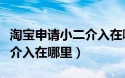 淘宝申请小二介入在哪里取消（淘宝申请小二介入在哪里）