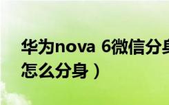 华为nova 6微信分身（华为nova7pro微信怎么分身）