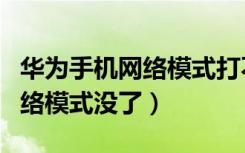 华为手机网络模式打不开怎么办（华为手机网络模式没了）