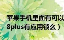 苹果手机里面有可以用于应用的锁吗8（苹果8plus有应用锁么）