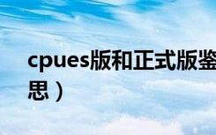 cpues版和正式版鉴别（cpu es版是什么意思）