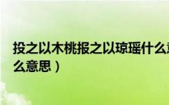 投之以木桃报之以琼瑶什么意思（投之以木桃报之以琼瑶什么意思）