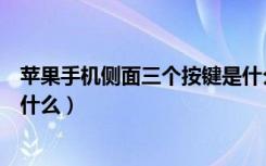 苹果手机侧面三个按键是什么（苹果手机侧面那个小按键是什么）