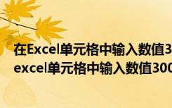 在Excel单元格中输入数值3000与它相等的表达方式是（在excel单元格中输入数值3000）