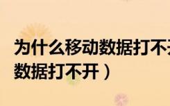 为什么移动数据打不开炉石传说（为什么移动数据打不开）